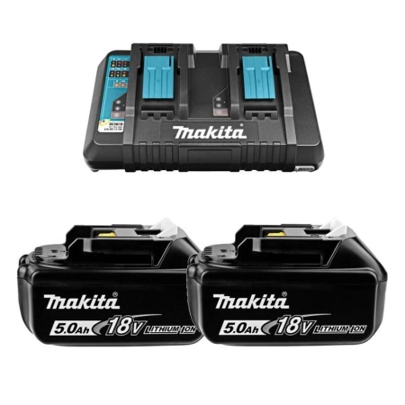 фото аккумулятор и зу makita 191l75-3 (зу dc18rd + акб bl1850b 2шт.)