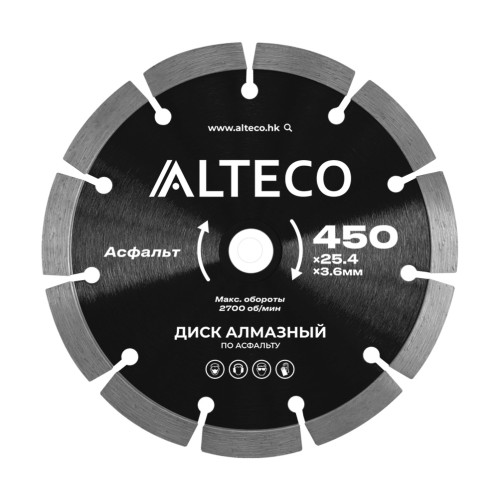 Диск алмазный по асфальту ALTECO 450x25.4x3.6 мм