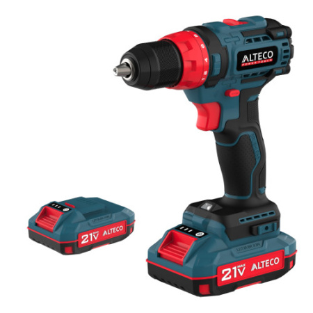 фото бесщеточная аккумуляторная дрель-шуруповерт alteco cd 21-45 bl x2