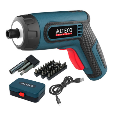 фото аккумуляторная отвертка угловая alteco csd 4v